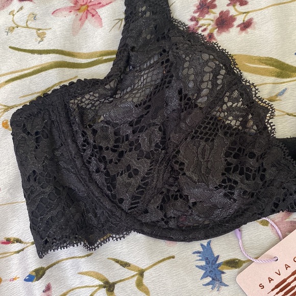 Savage X Fenty intimates womens bra size 36C Black Lace Underwire bra st… - Picture 3 of 6
